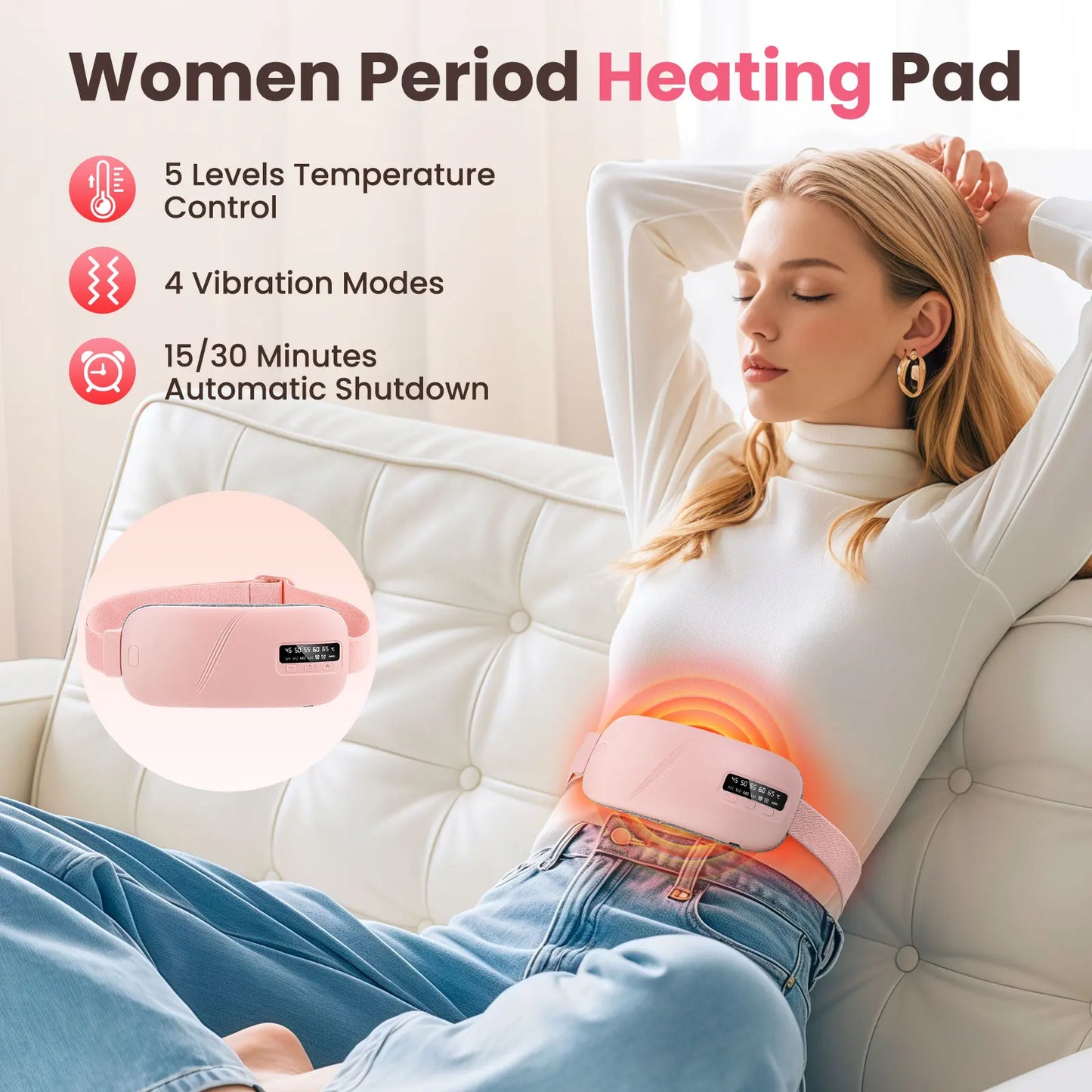 Electric Heating Pad Menstrual Cramp Massager-Nextora