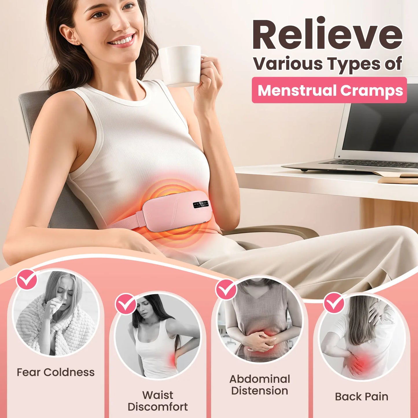 Electric Heating Pad Menstrual Cramp Massager-Nextora