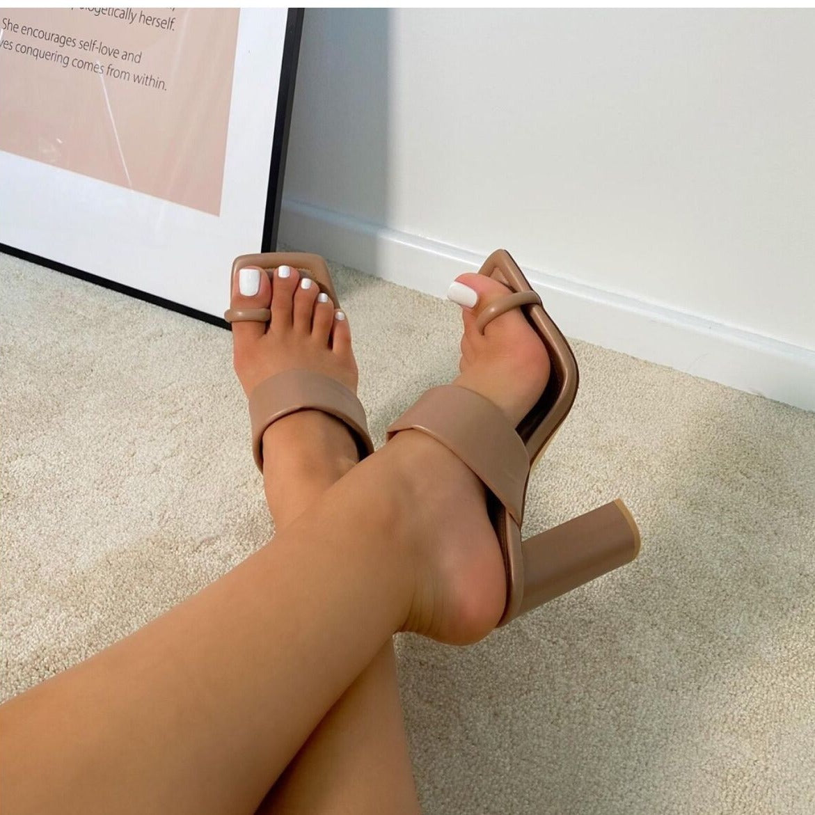 slip on toe ring heels