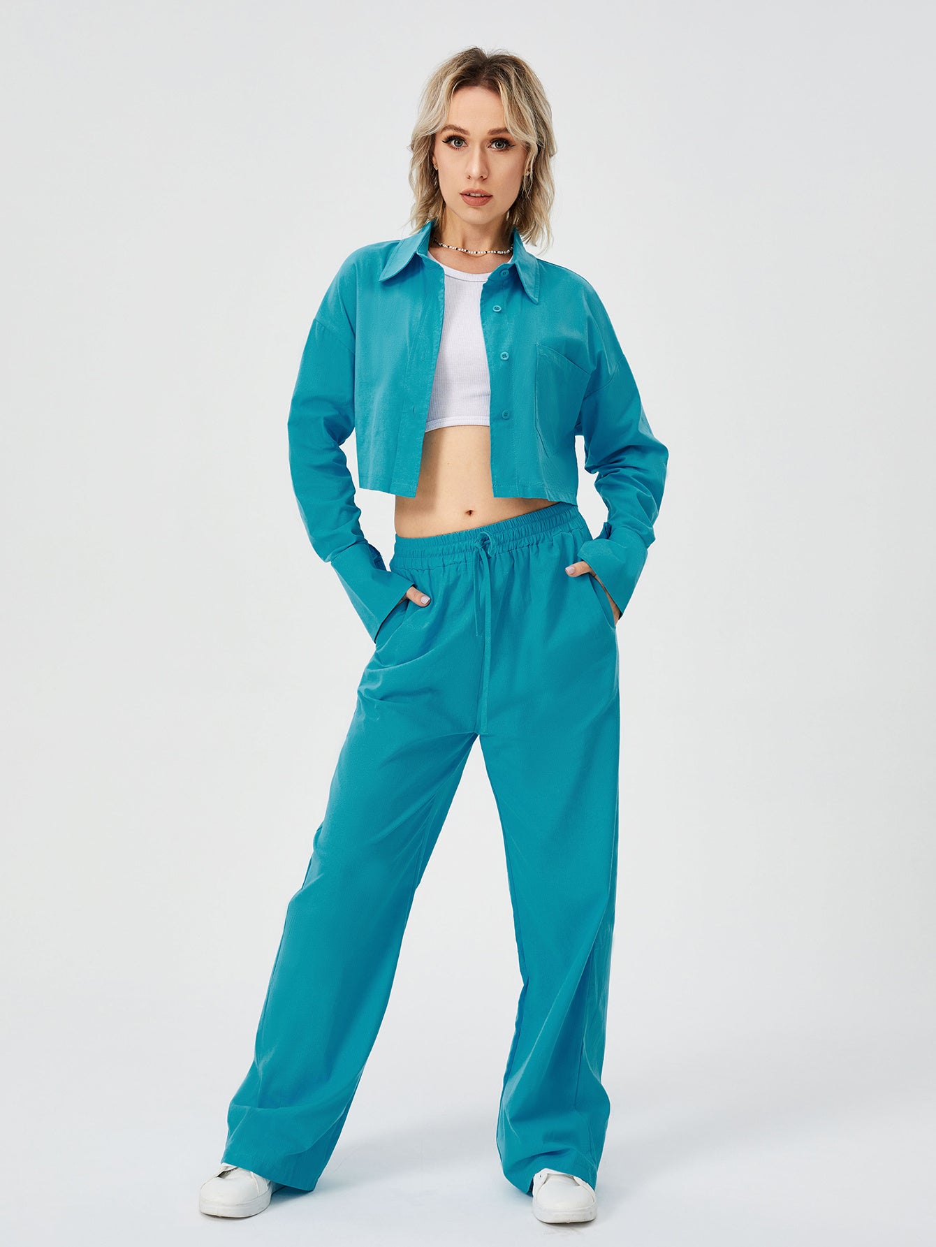 Wide Leg Loungewear Pajama Set