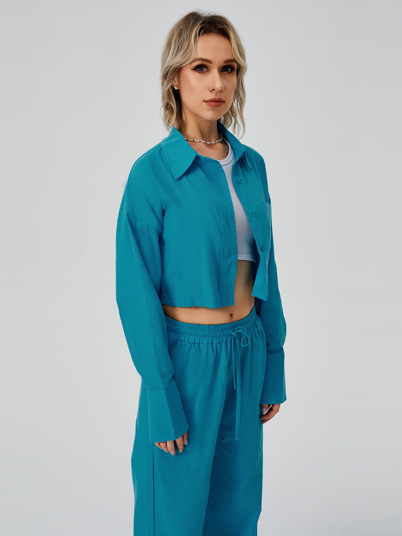 Wide Leg Loungewear Pajama Set