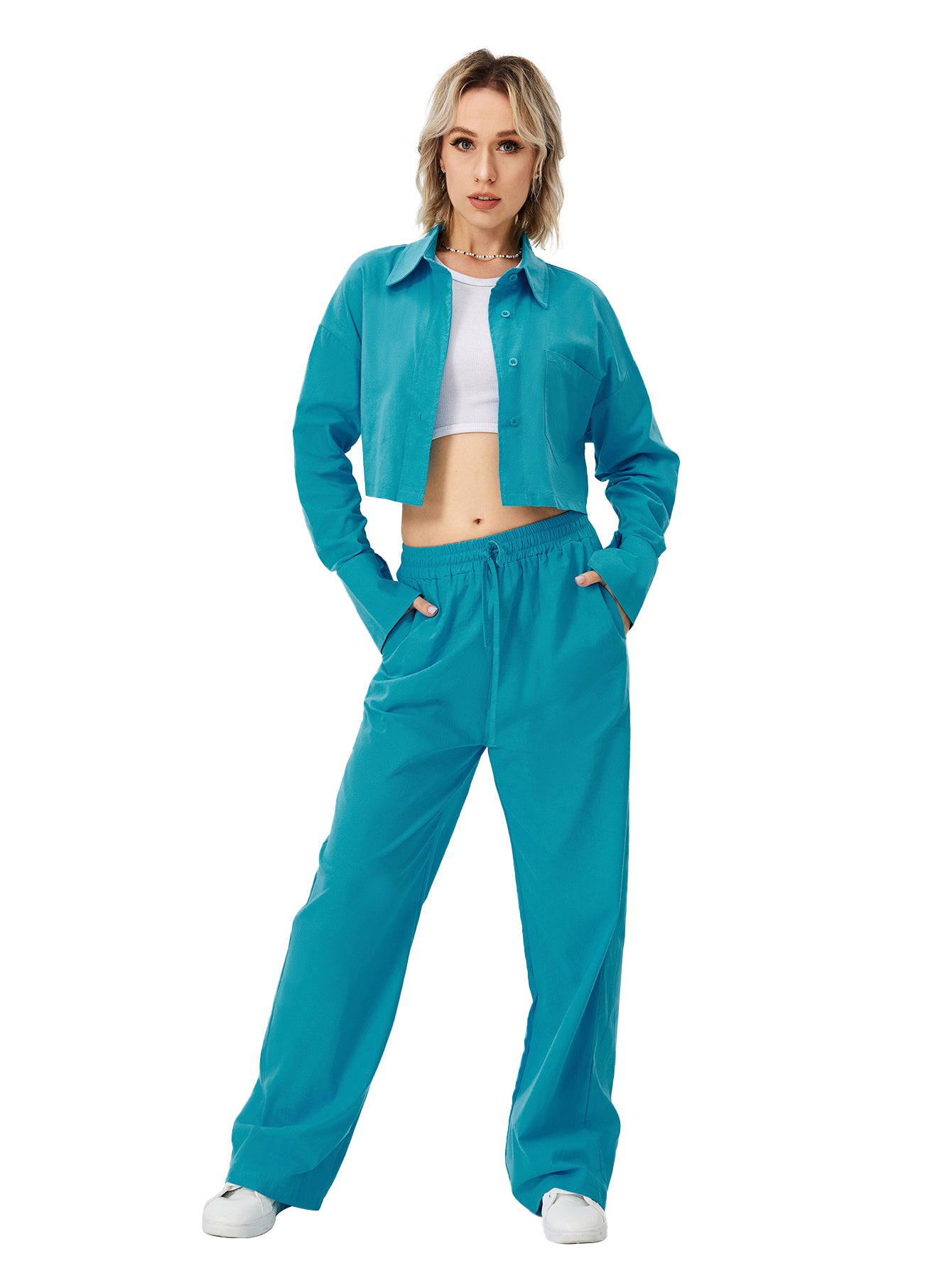 Wide Leg Loungewear Pajama Set