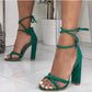 Cross strap thick high heel
