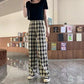 Plaid Wide Leg Pants