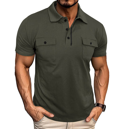 Summer Lapel Button Polo Shirt