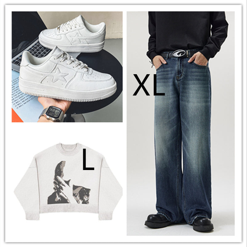 Thick Soled White Casual Sneakers