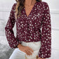 Women’s V-Neck Printed Blouse