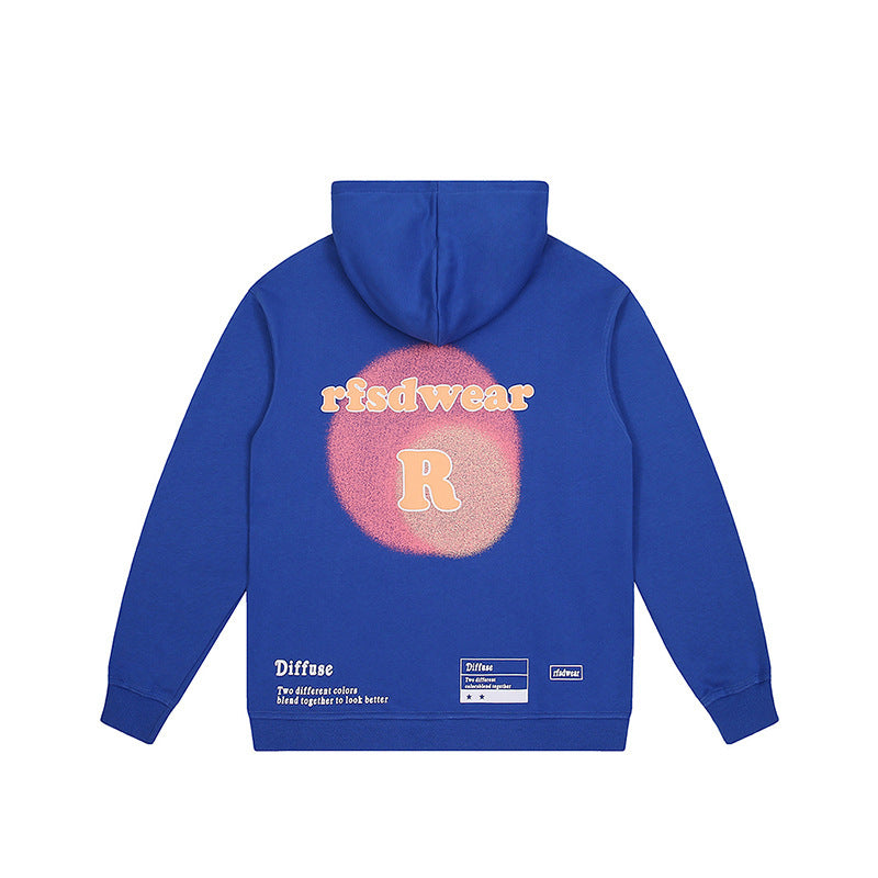 Fleece Loose Printed Hoodie