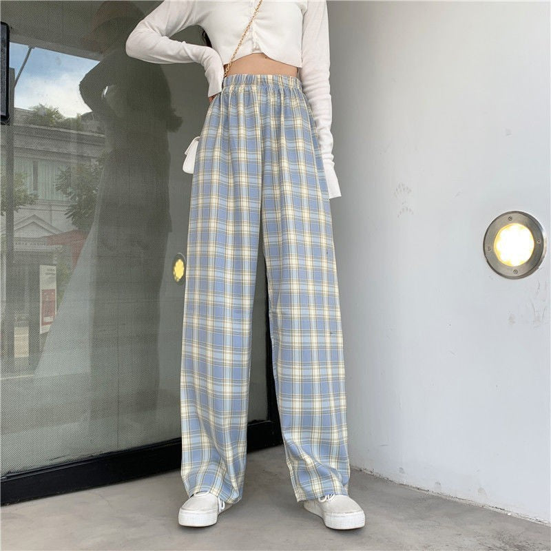 Plaid Wide Leg Pants