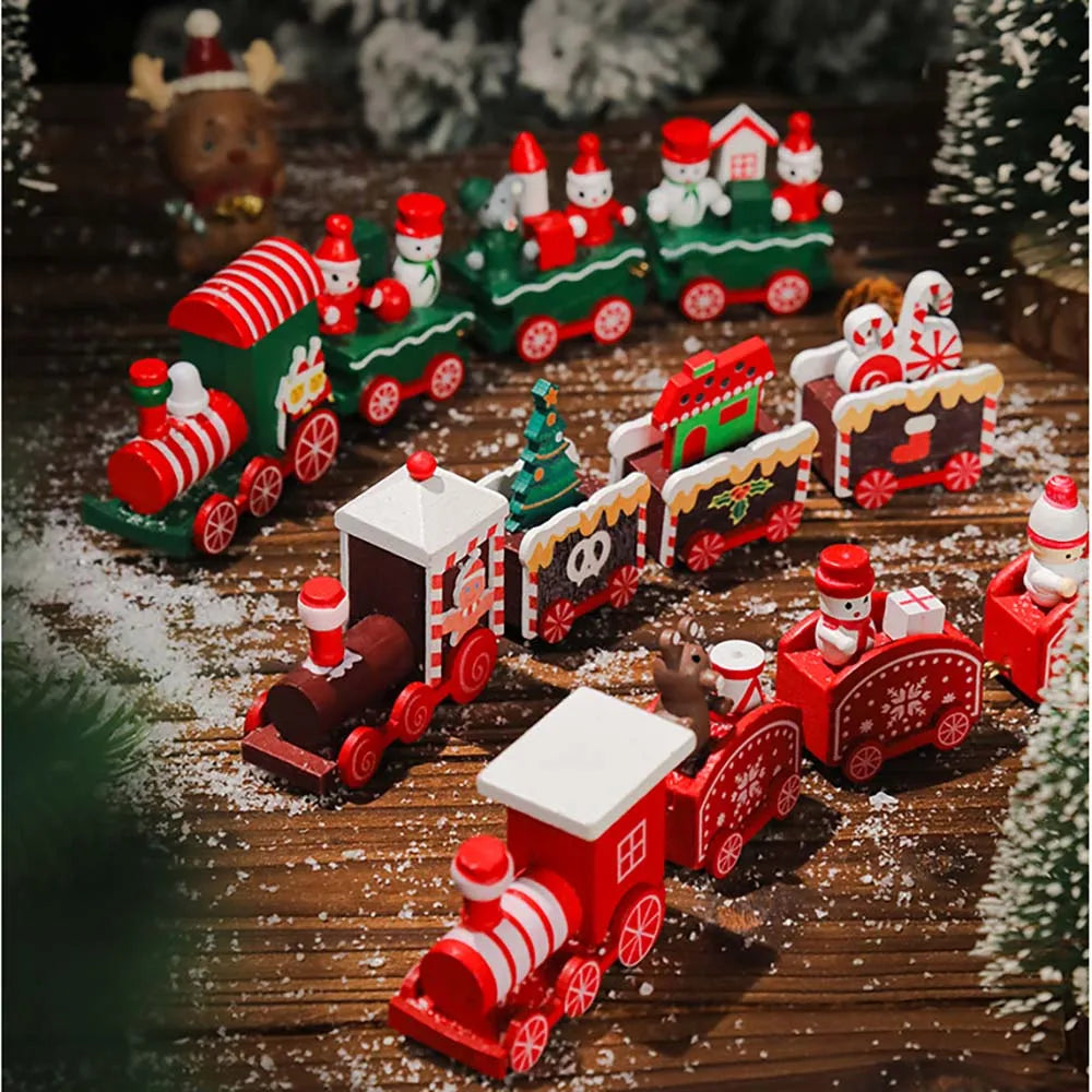 Christmas Wood Train Decoration – Festive Ornaments-Nextora