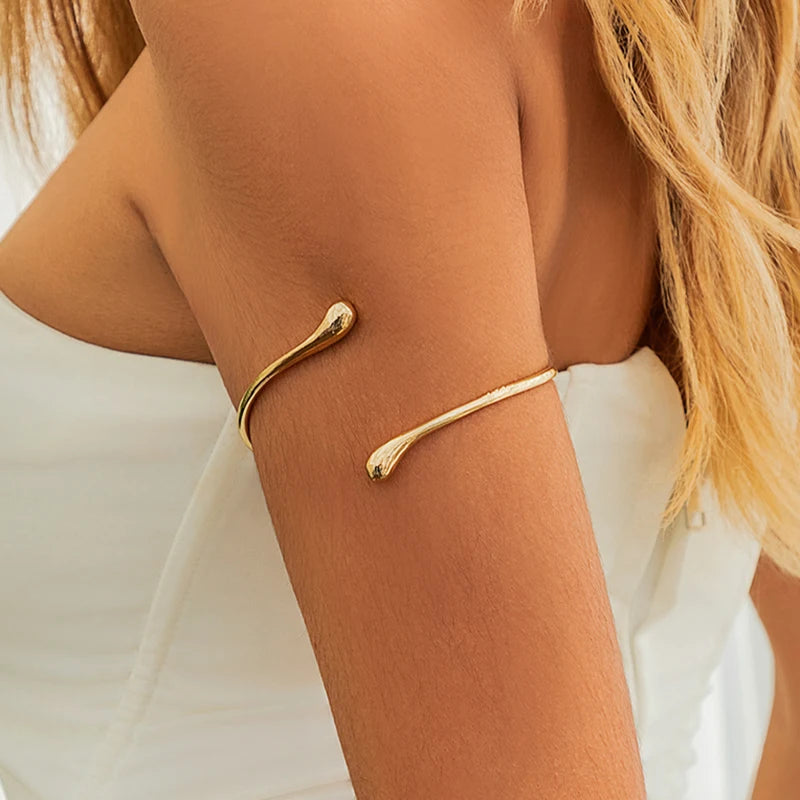 Ingemark Simple Vintage Water Drop Open Cuff Bangles-Nextora