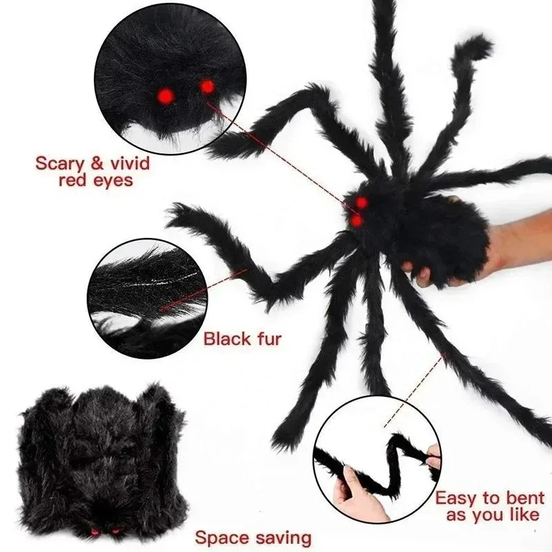 Halloween Big Plush Spider – Horror Party Decoration-Nextora