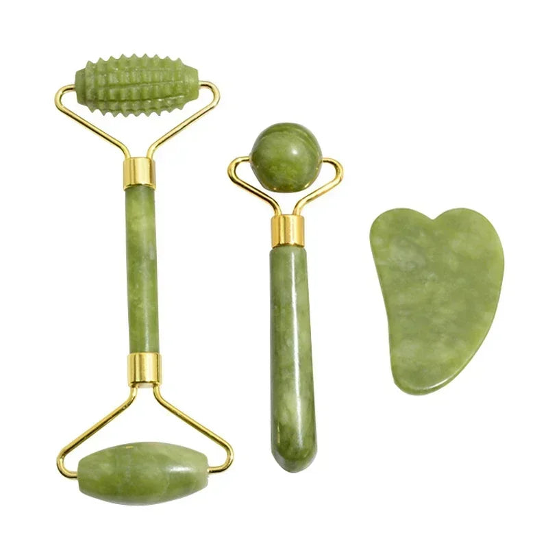 Natural Jade Roller Gua Sha – Stone Face and Body Massage Tool-Nextora