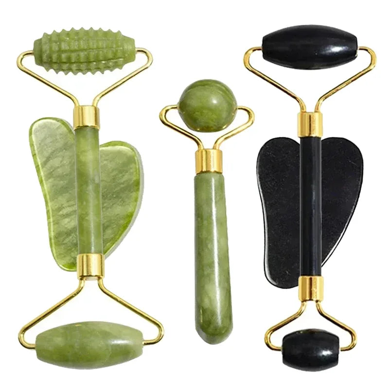 Natural Jade Roller Gua Sha – Stone Face and Body Massage Tool-Nextora