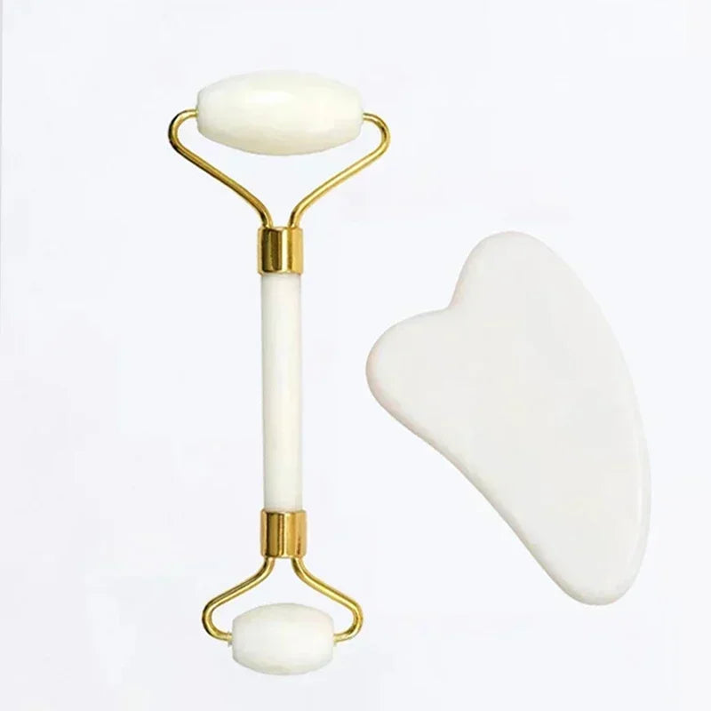 Natural Jade Roller Gua Sha – Stone Face and Body Massage Tool-Nextora