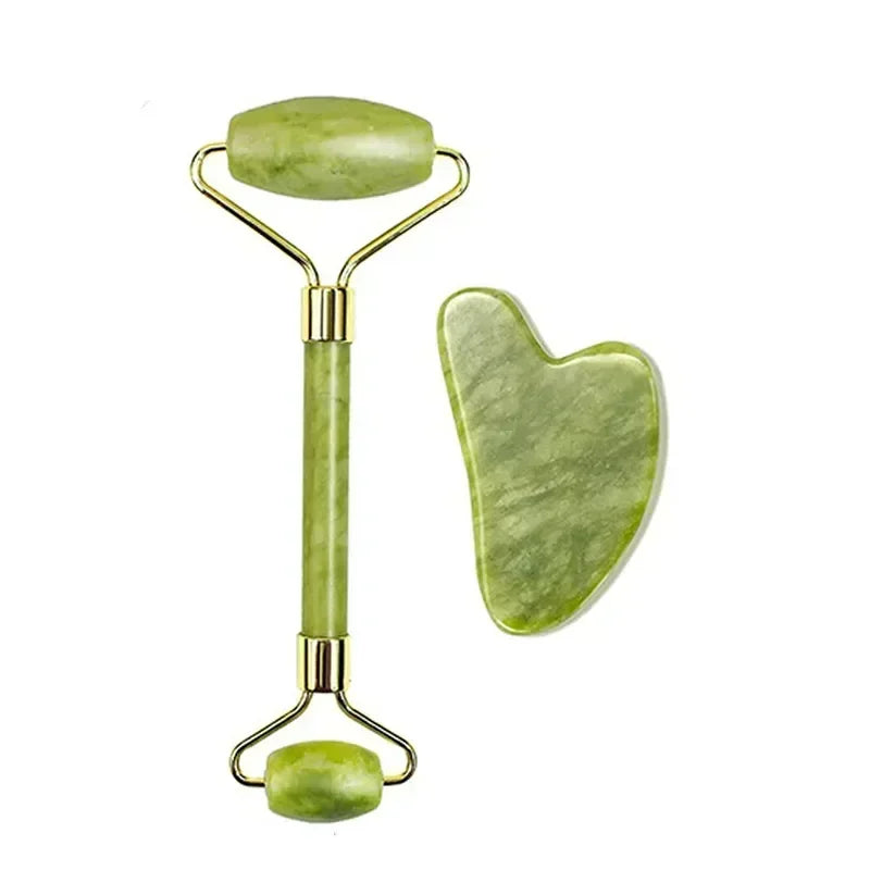 Natural Jade Roller Gua Sha – Stone Face and Body Massage Tool-Nextora