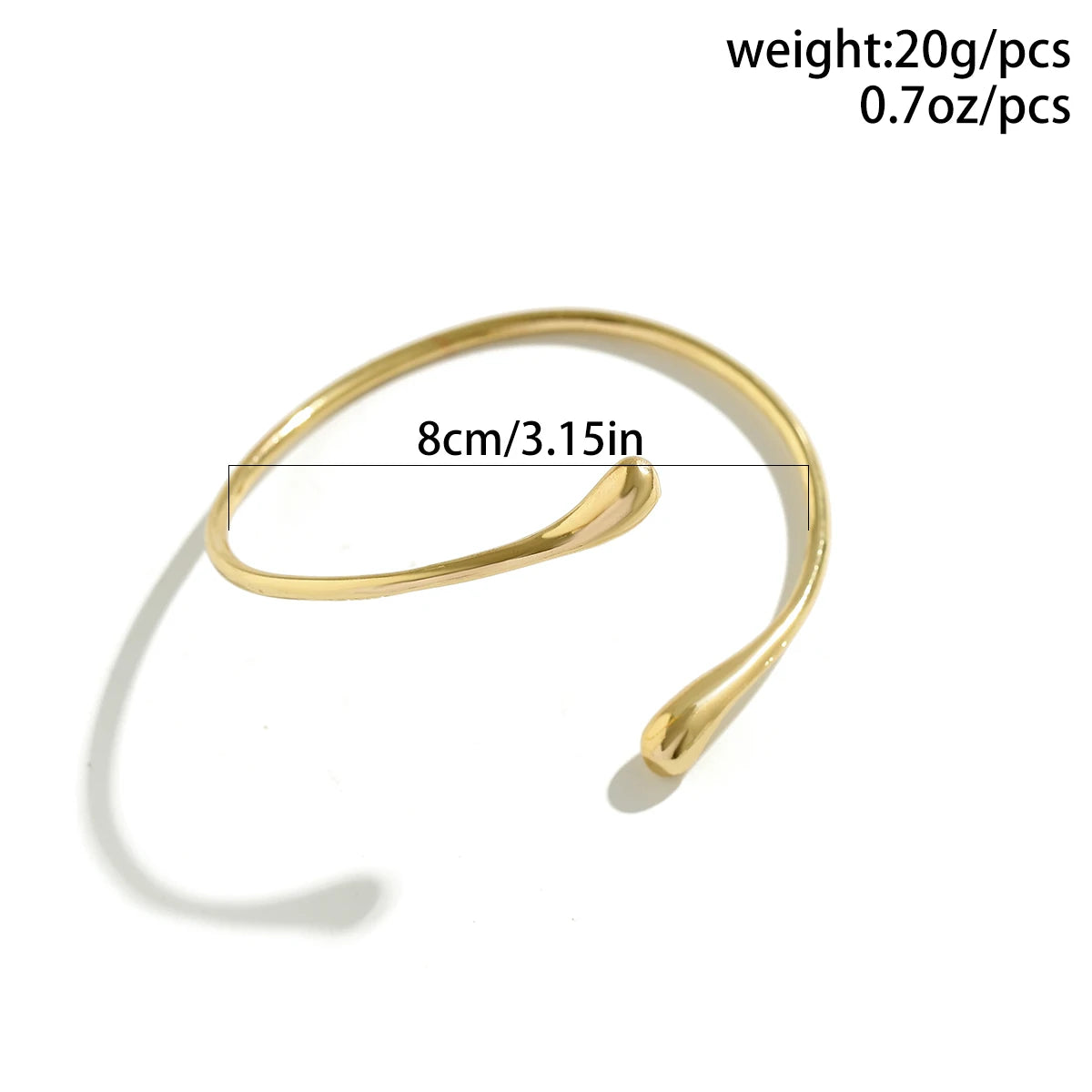 Ingemark Simple Vintage Water Drop Open Cuff Bangles-Nextora