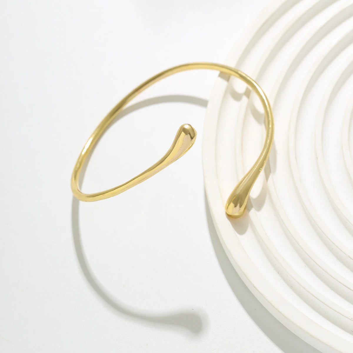 Ingemark Simple Vintage Water Drop Open Cuff Bangles-Nextora