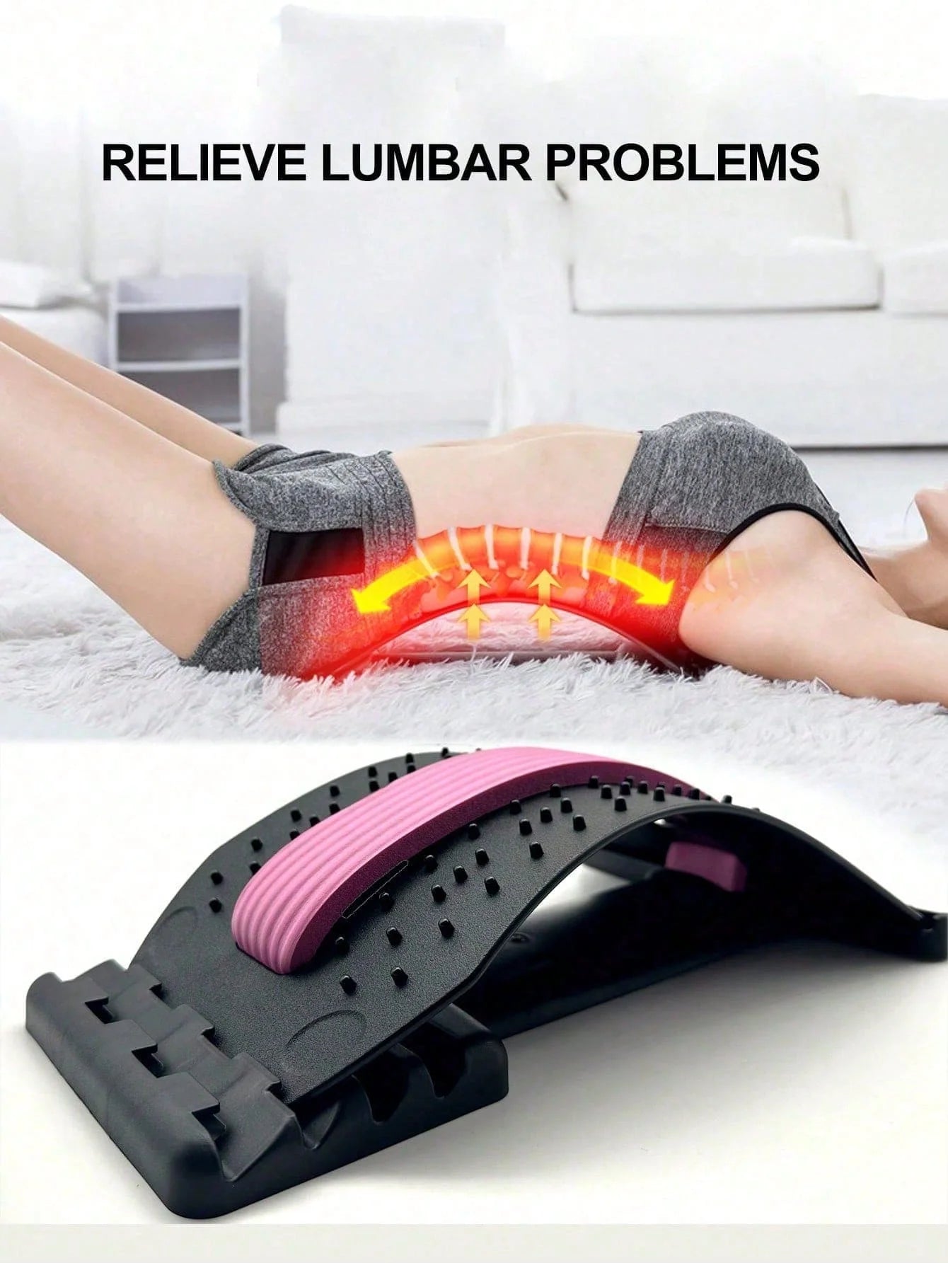Lumbar Spine Soother – Waist Stretching &amp; Back Relief Device-Nextora