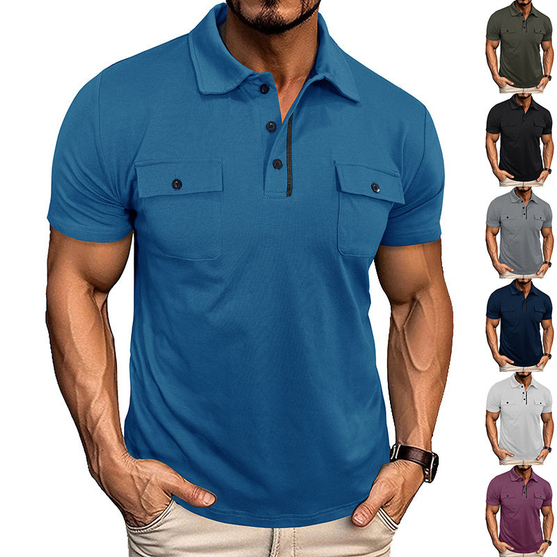 Summer Lapel Button Polo Shirt