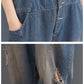 Loose Fit Denim Suspender Jeans