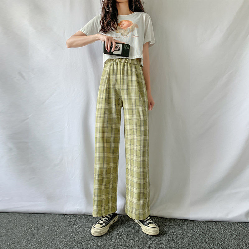 Plaid Wide Leg Pants