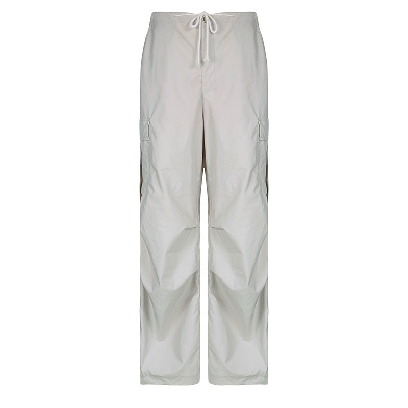 Lace-Up Adjustable Grey Trousers
