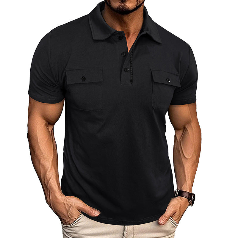 Summer Lapel Button Polo Shirt