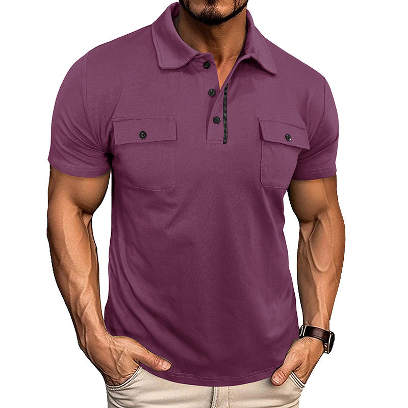 Summer Lapel Button Polo Shirt