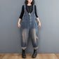 Loose Fit Denim Suspender Jeans