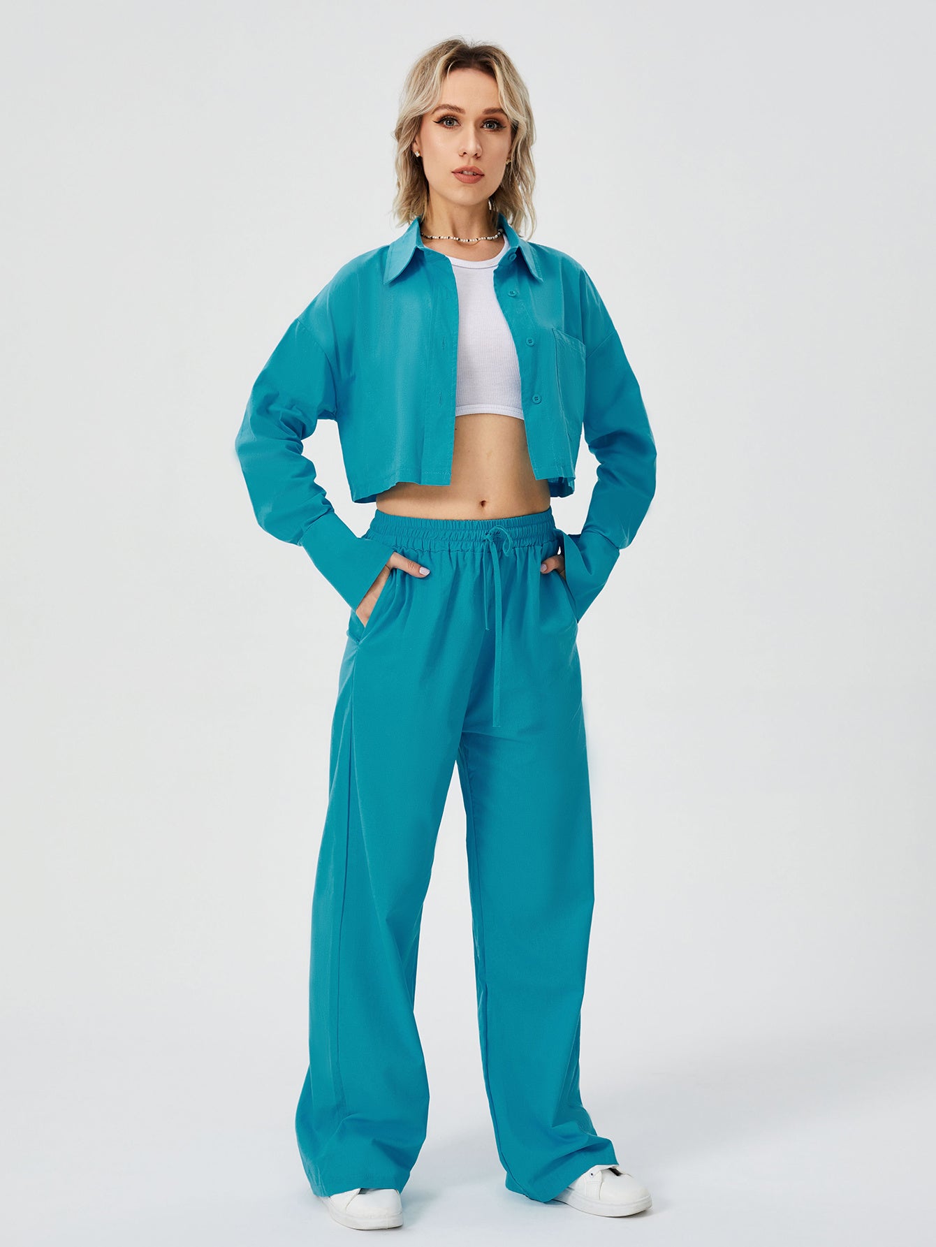 Wide Leg Loungewear Pajama Set