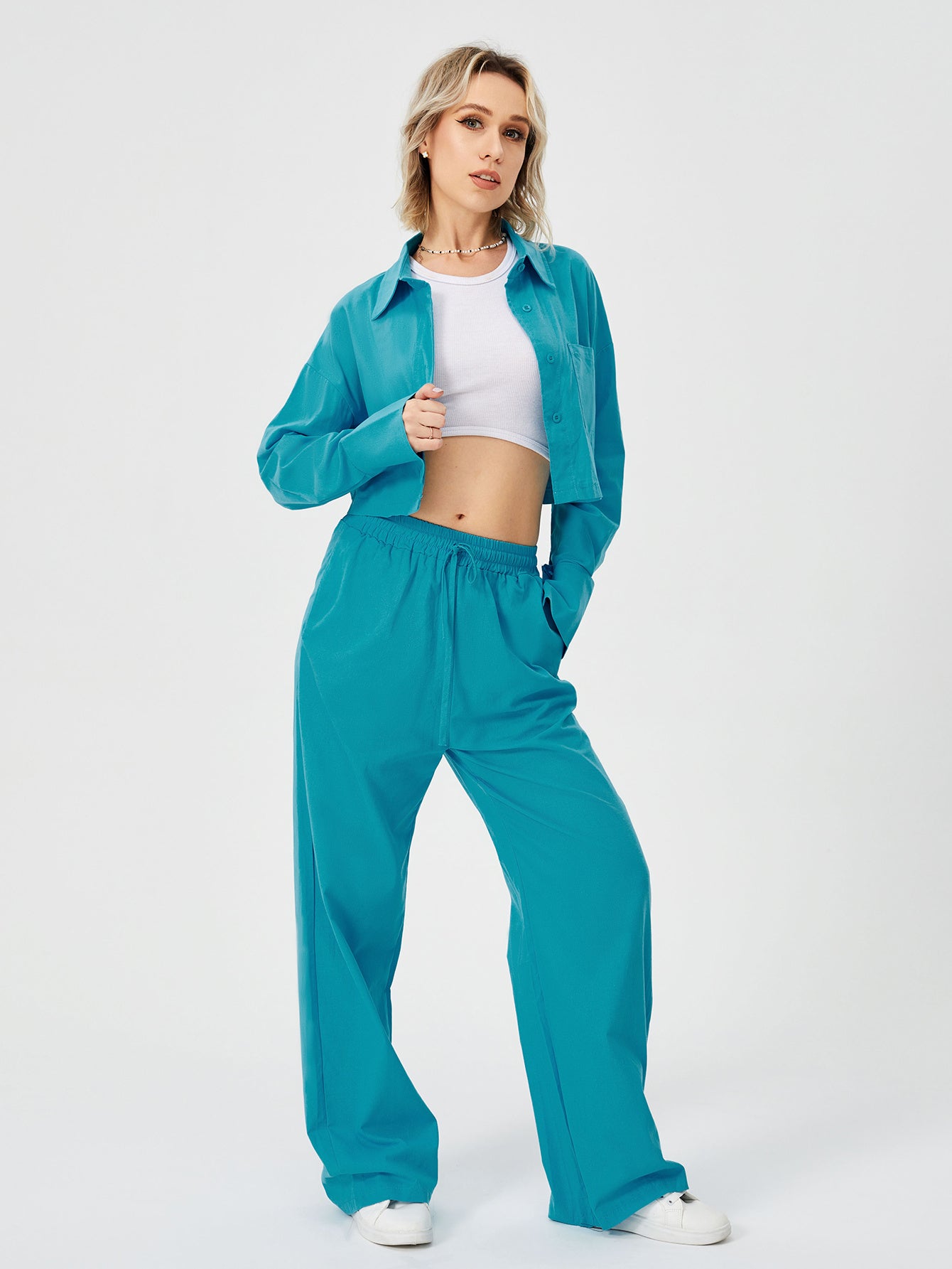 Wide Leg Loungewear Pajama Set