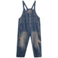 Loose Fit Denim Suspender Jeans