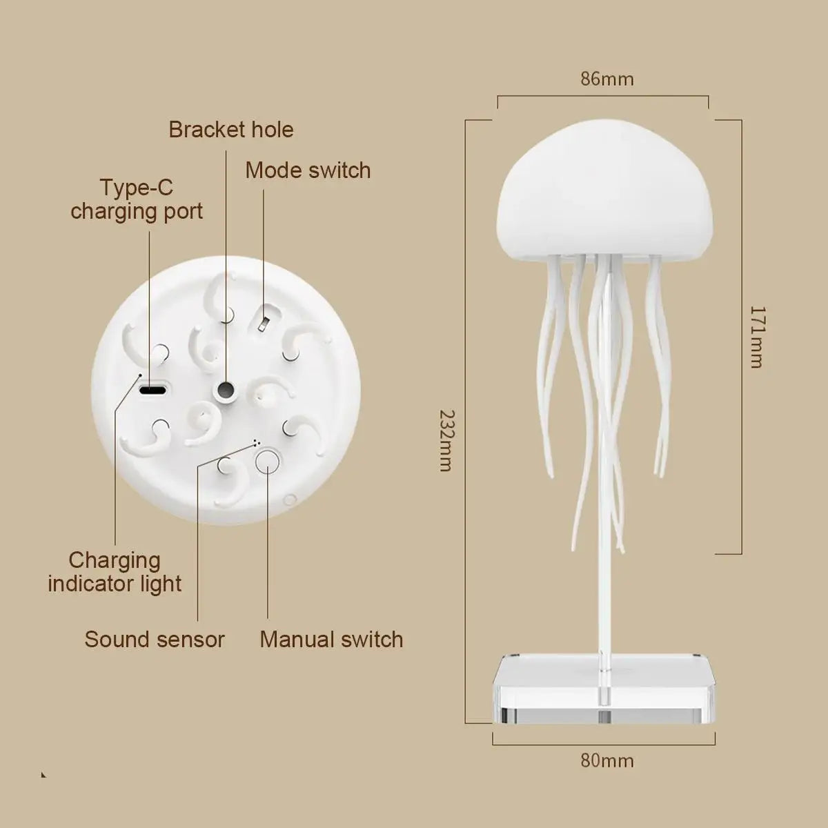 JellyGlo Hanging Jellyfish Mood Lamp – Ambient Lighting Decor-Nextora