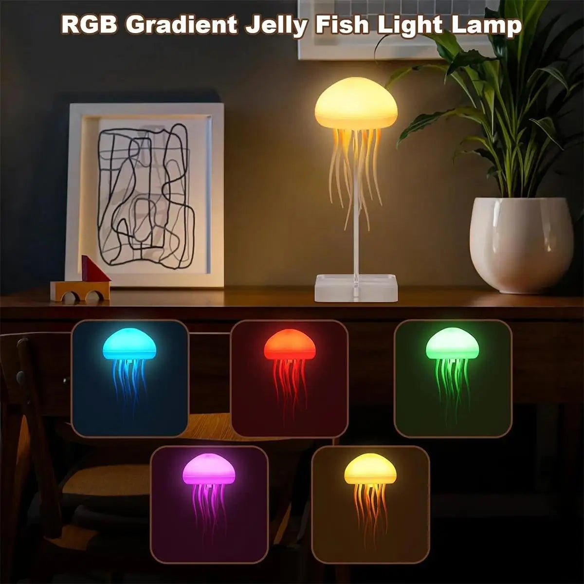 JellyGlo Hanging Jellyfish Mood Lamp – Ambient Lighting Decor-Nextora